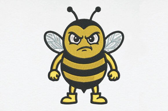 Angry Bee Embroidery: A Playful, Bold Design for Personalized Gifts