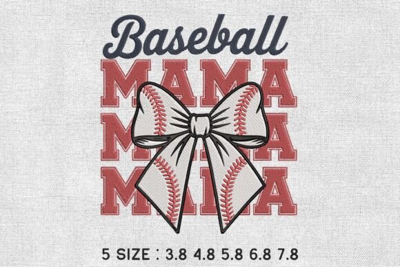 Baseball Mama Bow Embroidery Design File Review