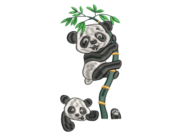 Climbing Panda Embroidery Design: A Seasonal Charm for Holiday Crafts