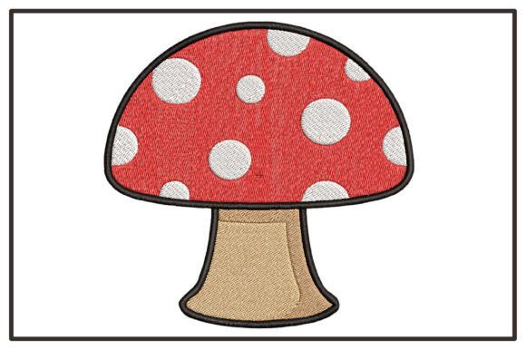 Cute Red Mushroom Embroidery Design Review for Business Branding