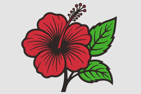 Embroidery Hibiscus Flower Design: A Bold Choice for Craft Fair Sellers