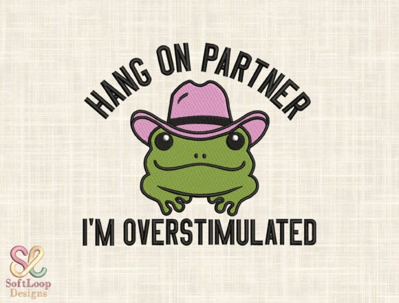 Funny Cowboy Frog Embroidery Design