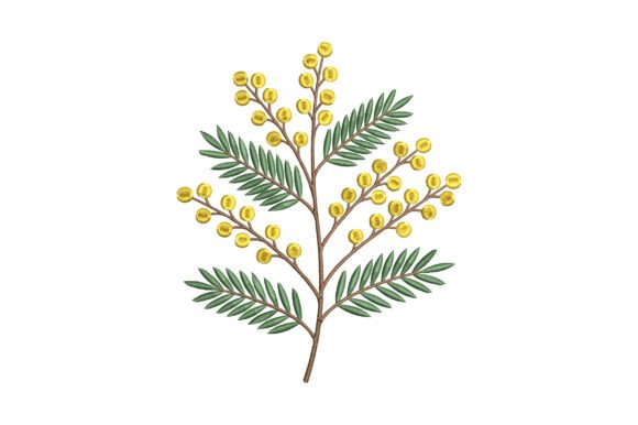 Mimosa Flower Embroidery Design: A Botanical Touch for Business Branding