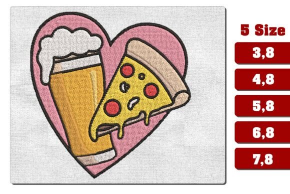 Pizza and Beer Heart Embroidery Design Review