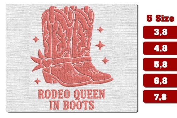 Rodeo Queen in Boots Embroidery Design
